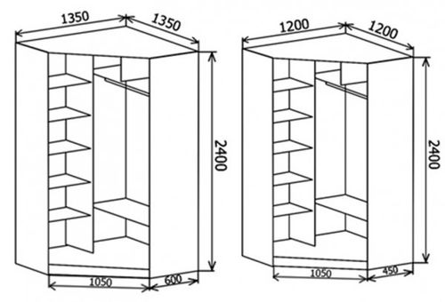 Встроенный шкаф с распашными дверями чертеж (64 фото)